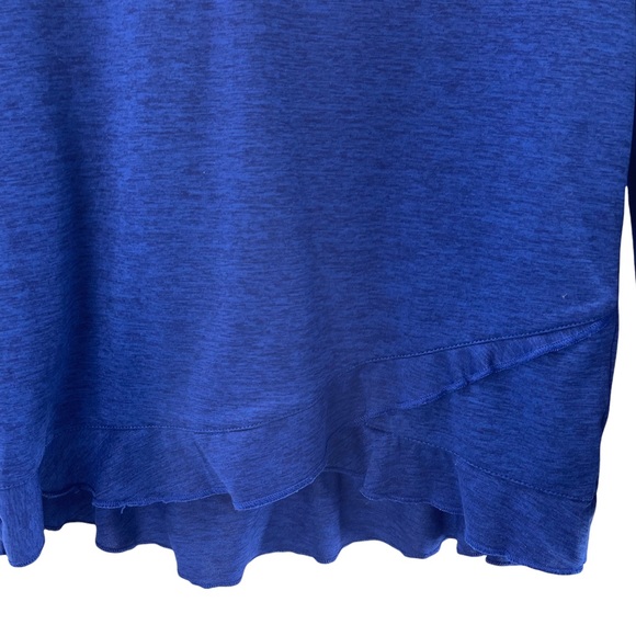 Adidas Athletic Long Sleeve Ruffled Hem Hooded Pullover Shirt Girl's Size Small - Picture 3 of 6